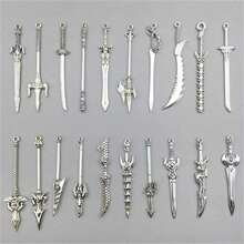 20/30/50/60/80/100pcs Mixed Vintage Silver Color Zinc Alloy Knight Sword, Gun And Bow Charms, Suitable For DIY Weapon Decorations, Jewelry Making And Crafts