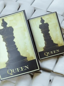 KIT 2 Pcs Decorative Chess Book Box - 黑色(A型) - 查看 3
