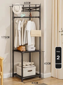 Simple Hanger, Folding Mobile Assembly, Multifunctional Floor Standing Clothes Drying Rack - Tendedero de esquina - Ver 8