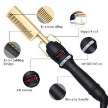UKLISS Hot Comb, Electric Hair Straightener Heat Pressing Combs, Quick Heated Afro Comb Women, Ceramic Electric Hair Straightening Comb, Curling Iron,Hot Brushes For Hair Styling - 查看 2