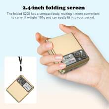 XGODY Large Button Unlocked Flip Phone For Seniors - Elderly-Friendly Basic Cell Phone With 2.4 Inch Color Display, SOS Emergency Button, FM Radio, 1300mAh Battery, 128GB Memory Card Slot, Protective Case & Wrist Strap Included, Durable Classic Design For Easy Use - Gold - View 7