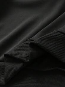 New Autumn Streetwear Rabbit Print Graphic Men's Hoodie And Drawstring Sweatpants With Pockets, Regular Fit - Black - View 8