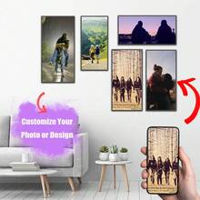 1 件可定制无框帆布海报，个性化情侣、友谊和家庭照片帆布印刷，适合家庭照片、婚礼、周年纪念日，卧室客厅走廊的理想礼物，送给朋友和家人的完美礼物，墙壁艺术，家居装饰 - 彩色 - 查看 2