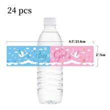 24 件性别揭示派对水瓶贴纸，生日派对礼物标签 - 彩色 - 查看 11