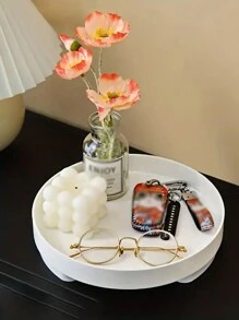 1PC Tray Jewelry Collection Box, Table Top Perfume Fragrance Rack Entrance Decoration Key Rack Cosmetics Collection Tray, Jewelry Tray, Aesthetic Room Decoration, Home Decoration, Kitchen Accessories, Bathroom Decoration, Bedroom Decoration Best Gifts Birthday Graduation