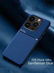 兼容 16 1 件高端商务图案磁贴防震防尘手机壳兼容三星 A55 A35 S22 Ultra S23 Ultra S24 Ultra，兼容 11 12 13 14 15 Pro Max - 藍色 - 查看 1