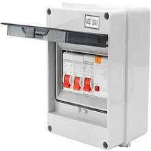 Consumer Unit 2 Way, IP65 Protection Garage Consumer Unit, Plastic Leakage Circuit Breaker, Fuse Box Consumer Unit For Garages, Caravans, Workshops, 40A 30mA RCD 2MCB 6A+16A - White - View 2