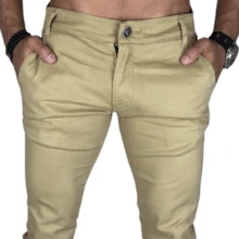 Men's Tailored Social Twill Trousers With Built-In Pocket - Màu be - Xem 5
