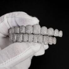 2pcs/Set Teeth Set Men Women Hip Hop Teeth Grills Iced Out Punk Men Women Teeth Decoration