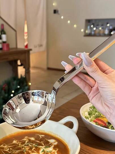 Large Size Multi-Use Ladle, High-End Christmas Gift Buffet Serving Spoon For Hotel And Restaurant, Deep Bowl Soup Spoon, Fish Slice, Flour Sifter
