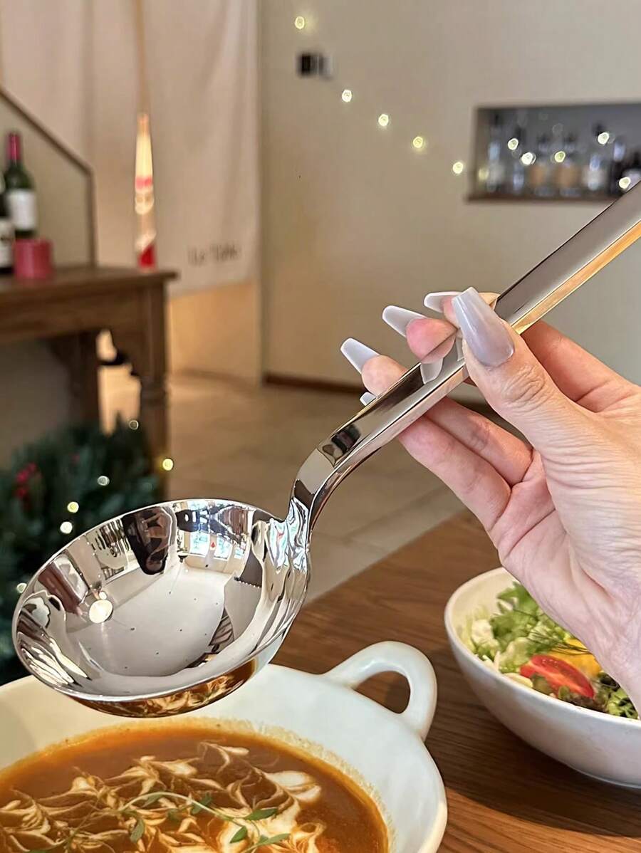Large Size Multi-Use Ladle, High-End Christmas Gift Buffet Serving Spoon For Hotel And Restaurant, Deep Bowl Soup Spoon, Fish Slice, Flour Sifter