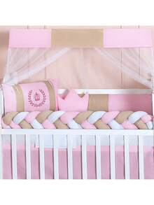 COMPLETE AMERICAN AND NATIONAL SLIM BABY CRIB KIT, FITS CRIB WITH MATTRESS UP TO 130CM X 70CM PROMOTION - 粉紅色皇室皇冠 - 查看 2