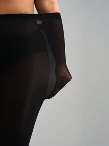 1 Pair Women 60D Sexy Black Tights, Sheer Stockings, Fashionable And Simple Pantyhose Leggings