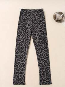 Leggings de estampado de leopardo para niña, suaves y versátiles, aptos para todas las estaciones, pantalones de