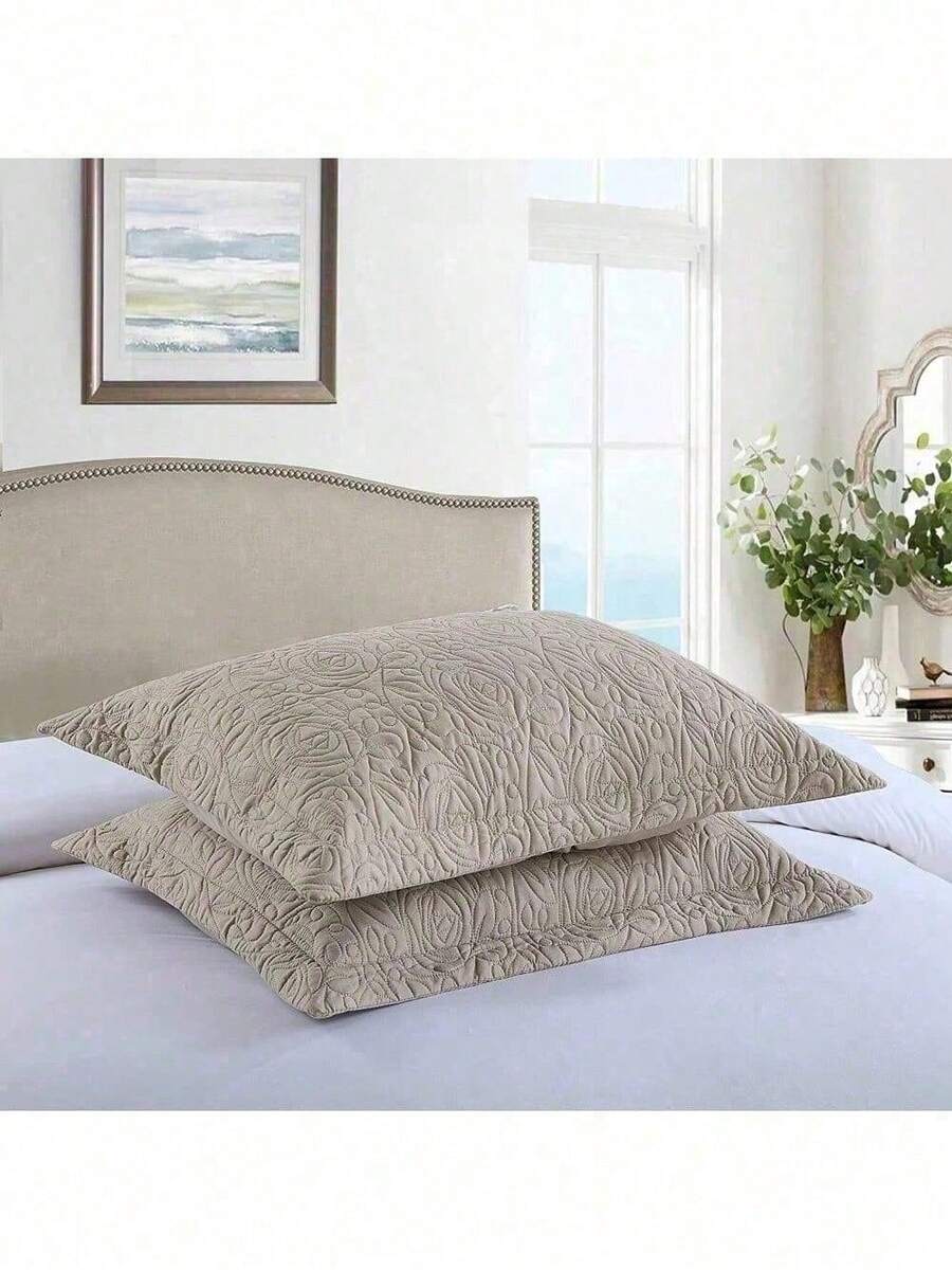 MarCielo 2 Pieces Embroidered Pillow Shams King Size SHEIN USA