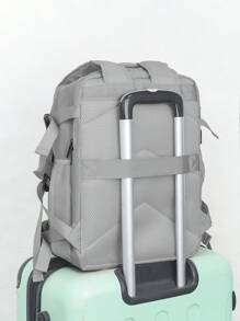 热销大容量旅行背包，适合男女商务、通勤、休闲背包、多隔层背包、笔记本电脑包、背包释放扣装饰功能背包笔记本电脑背包商务旅行防盗超薄耐用笔记本电脑背包防水大学学校电脑包，适合男女 15.6 英寸笔记本电脑 - 灰色 - 查看 9