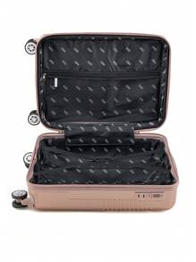 Travel Suitcase Kit 10 KG 8KG 4 Wheels 360 Degree Rotation Fiber + Toiletry Bag - 乾枯玫瑰色 - 查看 8