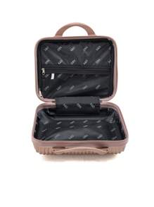 Travel Suitcase Kit 10 KG 8KG 4 Wheels 360 Degree Rotation Fiber + Toiletry Bag - 乾枯玫瑰色 - 查看 7