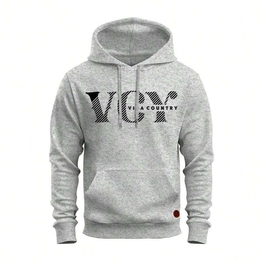 Comfortable Printed Cotton Unisex Sweatshirt Cold Weather Blouse Country Life Country Style - 灰色 - 查看 1