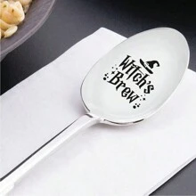 1 Cuchara De Acero Inoxidable Grabada 'witches Brew' Para Café, Té, Cereales O Helado - Regalo Grabado Para Él/ella - Plateado - Ver 2