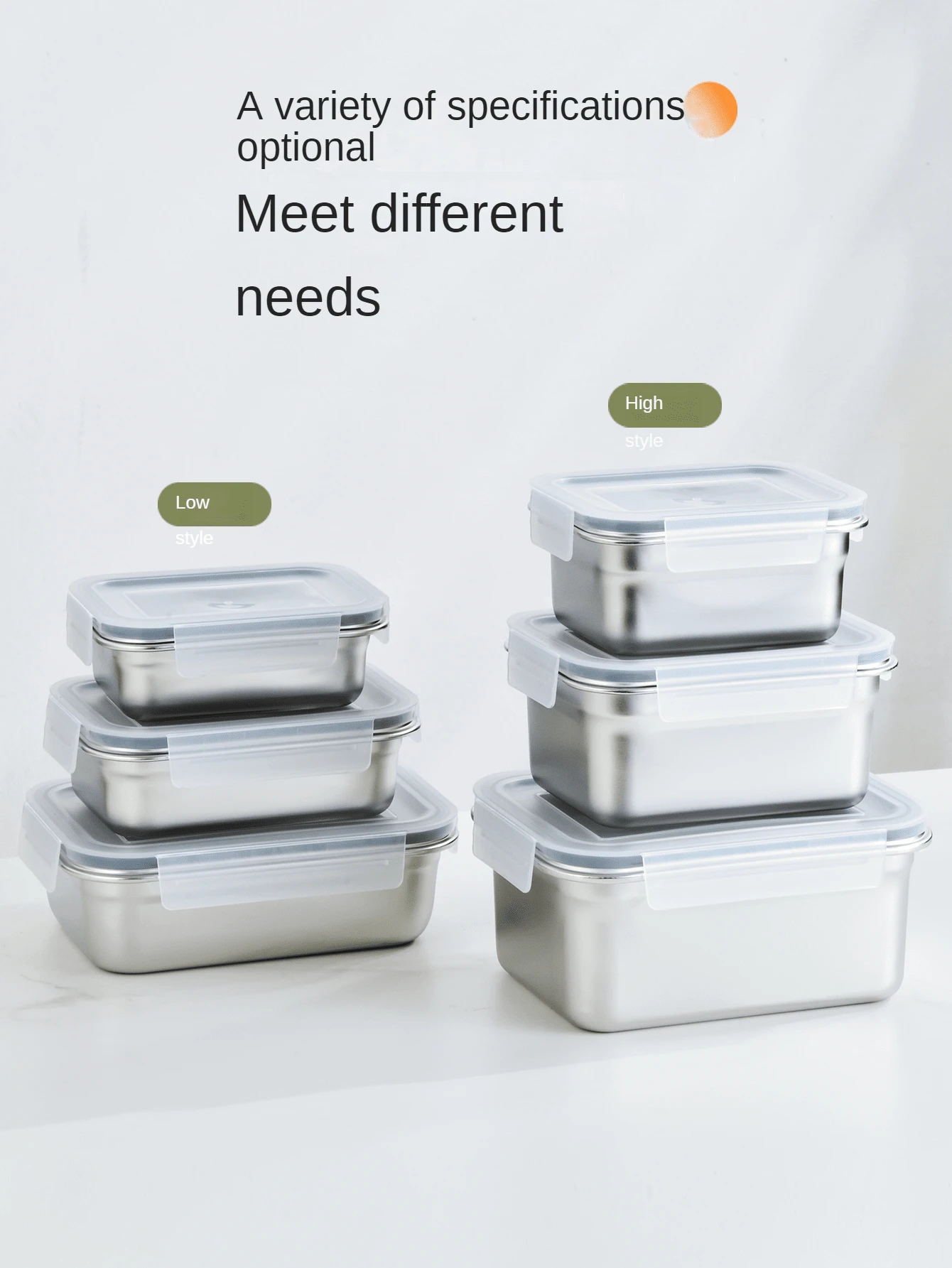 10/8/6/4/3/2/1 Piece Set Stainless Steel Bento Box, Kitchen Refrigerator Storage Freshener, School Lunch Box, Meal Preservation Box Fruit Salad Preservation Food Storage Box Outdoor Picnic Food Preservation Box Cereal Storage Box, Leak-Proof Meal Prep Lunch Box Sealed Freshener For Lunch, Kitchen Meat, Pickles, Fruits And Vegetables Preservation,