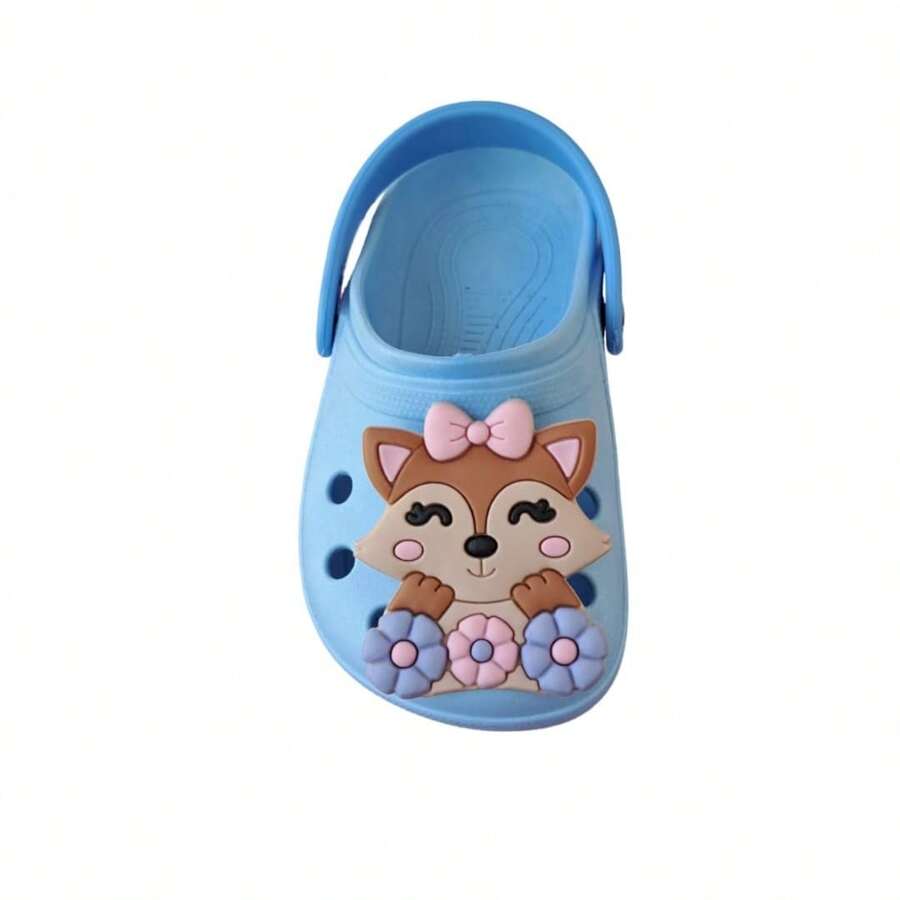Children's Sandals With Floral Fox Decoration - 淺藍色 - 查看 1