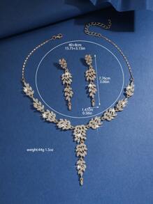Luxury Rhinestone Fringe Bridal Necklace Earrings Set, Sexy Alloy Jewelry With Sparkling Rhinestones For Parties And Holidays, Thanksgiving Elegant Accessories For Women - Two-Piece Set