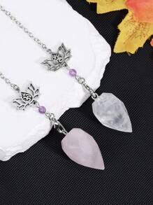 1 件装灵性水晶摆件，用于占卜灵气天然石虎眼石透明石英瑜伽神秘学摆件 H494 - Pendulum - 查看 5