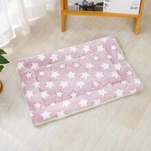 1 件法兰绒加厚五角星图案宠物垫，可清洗，适合小型/中型/大型犬和猫，秋冬季保暖 - 粉色 - 查看 5
