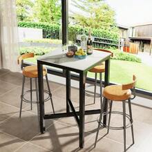 Bar Table White/Black Bistro Table Marble, Square Bar Table Kitchen Narrow Stable Kitchen Table With Metal Frame For Kitchens 70x70cm - White - View 4