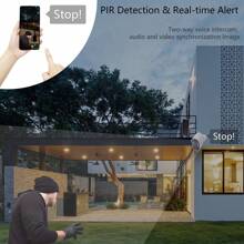 1 Set Night Vision Battery Powered Security Camera With Solar Panel & Two-Way Talk, Wireless Outdoor Camera, IP65 Waterproof, 2.4GHz WiFi, PIR Motion Sensor - White - View 6