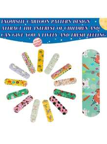 (30 件卡通风格创可贴)卡通创可贴，多用途防水创可贴，采用 PE 材料制成，脚部防磨损贴，创意绷带，适用于户外、运动、旅行、家庭、办公室、学校 - 杏色 - 查看 3