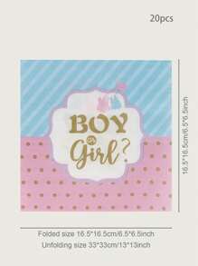 20 Chiếc/Bộ Khăn Ăn Dùng Một Lần Tiết Lộ Giới Tính, 13*13 Inch 2 Lớp, Khăn Ăn Tắm Cho Em Bé Thích Hợp Cho Bé Trai Hoặc Bé Gái Dùng Một Lần Màu Hồng Và Xanh Dương Tiết Lộ Giới Tính Đồ Dùng Trang Trí Tiệc Khăn Ăn Tiệc, Giáng Sinh - Nhiều màu - Xem 4