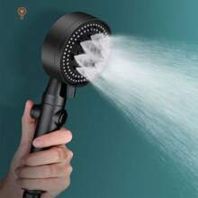 High Pressure Bath Shower Head 5 Mode Large Chrome Handset Heads Water Saving UK - Silver - View 7