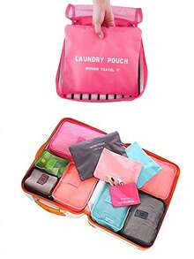 6 件装旅行行李打包袋，手提箱衣服收纳袋，可折叠收纳袋鞋袋内衣袋衣服收纳袋衣服收纳袋旅行收纳袋套装旅行收纳袋套装包装袋大容量化妆品收纳化妆盒，适用于口红、刷子、护肤品、手机、硬币、小物品，适用于家庭、礼物、度假和节日万圣节圣诞节多功能用途 - 彩色 - 查看 9