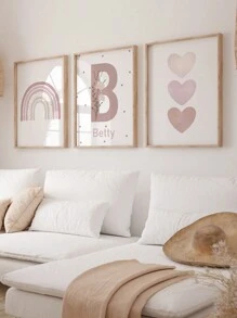 3 Stück/Set ungerahmte personalisierte Namens-Leinwandposter Wandkunst, benutzerdefinierter Namens-Poster Heimdekoration, Cartoon Regenbogen Liebe Leinwanddruck Kinderzimmer Wohnzimmer Schlafzimmer Dekoration, perfektes Geschenk und Dekoration, ungerahmt, exquisit, hochwertig, personalisiert, einzigartig, ideale Geschenke für sie, ihn, Freund, Freundin, Vater, Mutter, Familie, Freunde, Sohn, Tochter, Schüler, Arbeiter, Kinder, Schule, Zuhause, Büro, Geburtstag, Abschluss, multifunktional, langanhaltend, dekorativ, wiederverwendbar, exquisit, stilvolle, hochwertige, farbenfrohe, moderne, personalisierte, einzigartige, ideale Geschenke für ihn, ideale Geschenke für sie, Freund, Vater, Freundin, Mutter, Familie, Freunde, Teeraum, Zuhause, Garten, Büro, für Jahrestage, für Valentinstag, für Muttertag, für Geburtstage, für Vatertag, für Abschluss, für Hochzeiten, für Einweihung