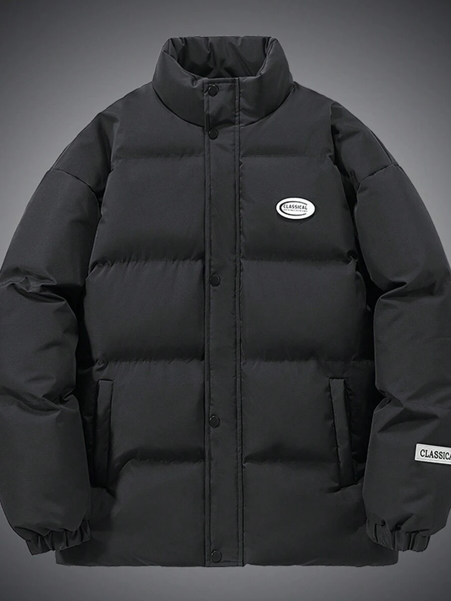 New Winter Men's Warm Padded Coat - Black - View 1