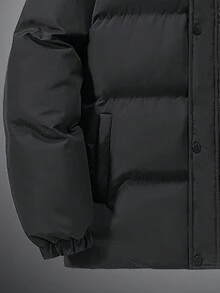 New Winter Men's Warm Padded Coat - Black - View 3