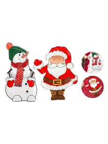 2 Centerpieces For Snacks Santa Claus & Snowman Model 3MM Thick Glass Christmas Decoration Modern Themed Snack Bowl - Đỏ và trắng - Xem 7