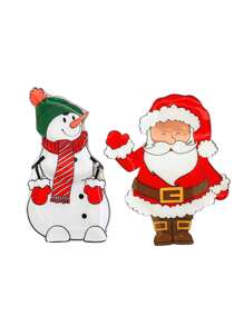 2 Centerpieces For Snacks Santa Claus & Snowman Model 3MM Thick Glass Christmas Decoration Modern Themed Snack Bowl - Đỏ và trắng - Xem 2