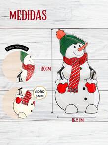 2 Centerpieces For Snacks Santa Claus & Snowman Model 3MM Thick Glass Christmas Decoration Modern Themed Snack Bowl - Đỏ và trắng - Xem 6