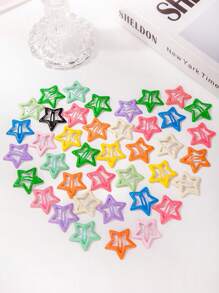 20pcs/30pcs Cute Pentagram Hair Clips For Girls, Princess Side Bangs Clips, BB Hair Accessories For Performance, Party And Daily Use (OPP Bag Package)