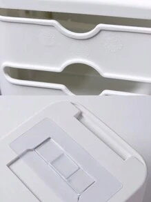 1 Stück wandmontierter grau-weißer Taschentuchbox-Halter mit Schublade, klebefrei für Badezimmer-Dekoration und Herbstdekoration