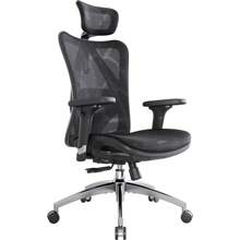 Silla de oficina ergonómica SIHOO M57 con reposabrazos ajustables en 3 direcciones, soporte lumbar y reposacabezas ajustable, función de inclinación de respaldo alto, color negro - Negro - Ver 1