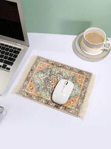 地毯图案流苏鼠标垫，办公腕托，可用作杯垫或餐垫，返校季游戏鼠标垫，桌面配件，办公用品，办公桌配件，鼠标垫，办公桌专用鼠标垫 - 彩色 - 查看 9