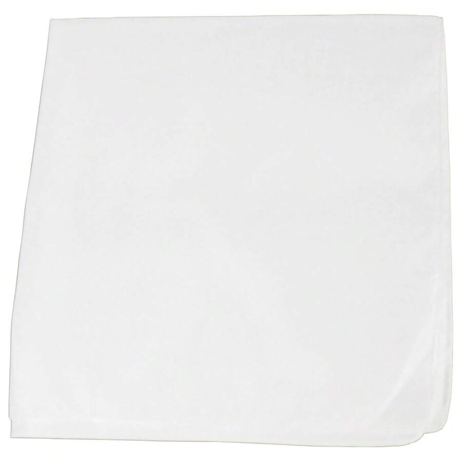 Mechaly Polyester Bandana - Paisley And Solid Colors - Pack Of 4 - Plain White - View 1