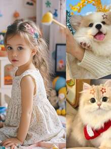20pcs/30pcs Cute Pentagram Hair Clips For Girls, Princess Side Bangs Clips, BB Hair Accessories For Performance, Party And Daily Use (OPP Bag Package)