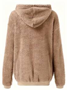 Women's Casual Loose Zip-Up Hoodie Sweatshirt Jacket, New Autumn/Winter - Khaki - View 2