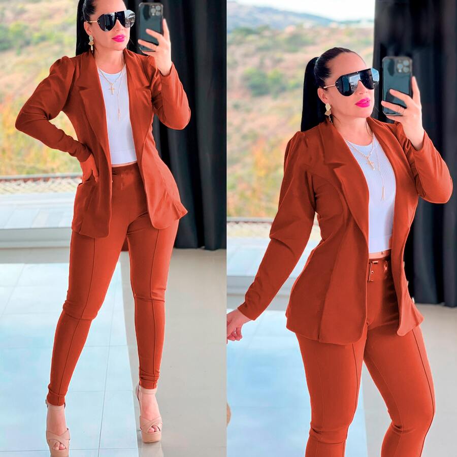 Youth Formal Set Jacket Pants - Brown - View 1