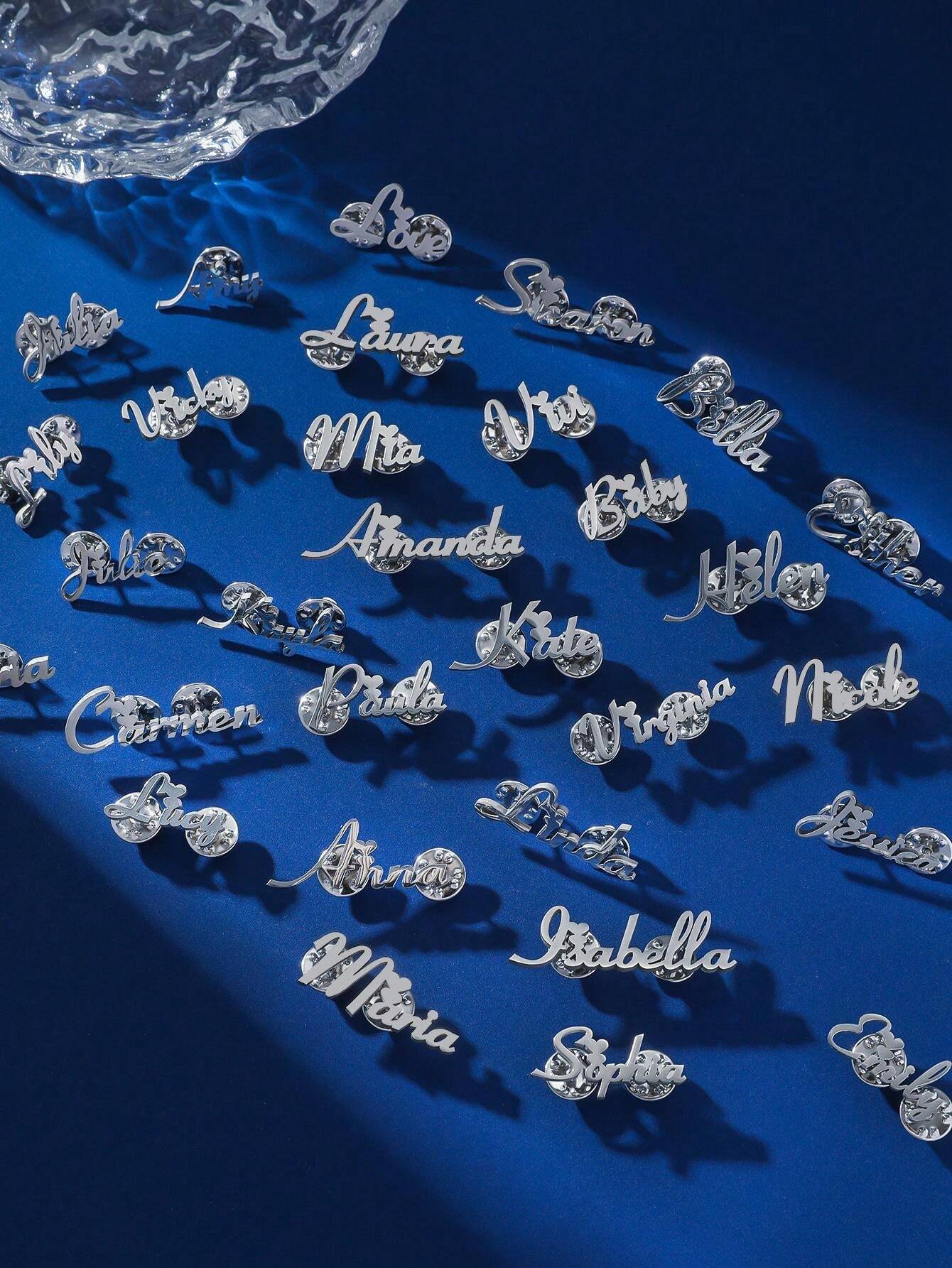 Women's Minimalist And Fashionable English Name Customized Brooch